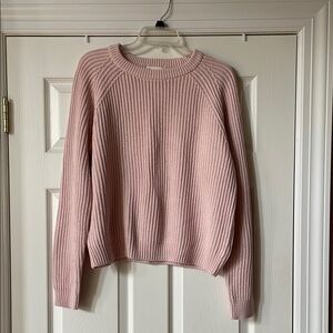Pink Ribbed Women's Sweater